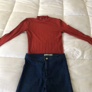 topshop stretchy dark wash cotton blend high rise